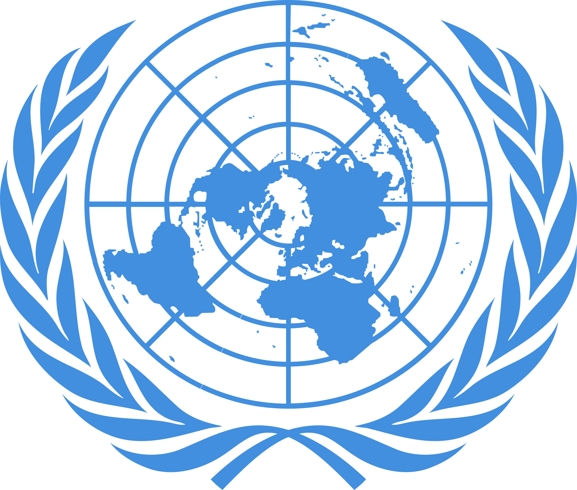 Flag of the United Nations. UN symbol.